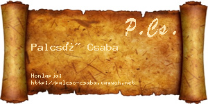 Palcsó Csaba névjegykártya