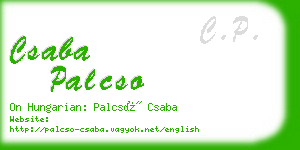 csaba palcso business card